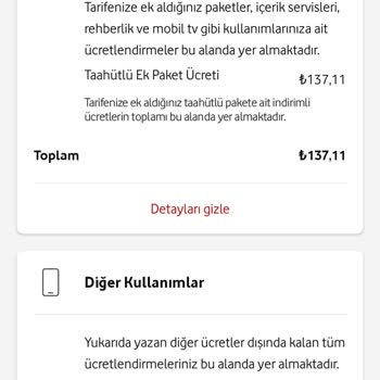 Vodafone Ek Paketi İptalini İstemem Rağmen Sonraki Ay Tekrar Yansıdı