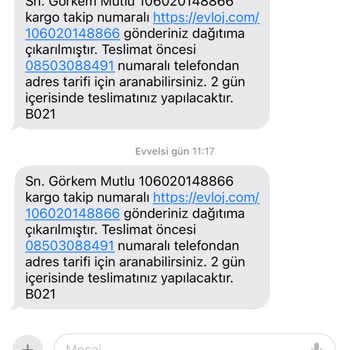 Evdemo Lojistik Kargo Teslim Edilmemesi