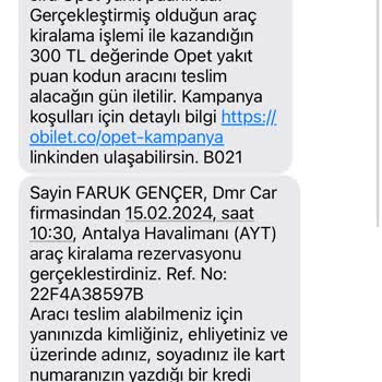 Obilet Araç İptali Kesinti