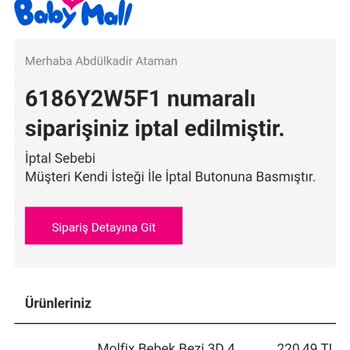 Baby Mall Onayda Bekleyen Kargo