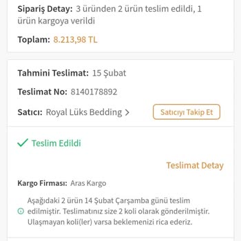 Trendyol Ve Aras Kargo İş Birliğinde Ürünlerim Kapıma Teslim Edilmedi.