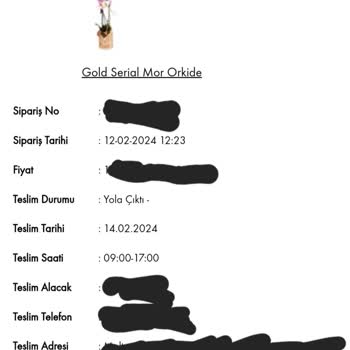 Taze Çiçek (tazecicek.com) Teslim Edilemeyen Sipariş