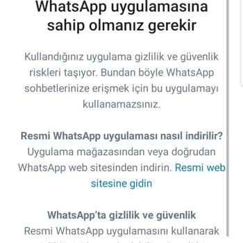 WhatsApp Aero Resmi Uygulama Hatası