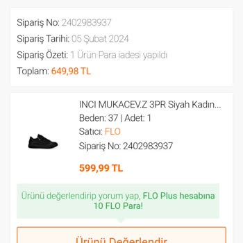 FLO Ayakkabı FLO Ürün İadede Kargo Ücretini İade Etmiyor.