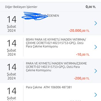 Yapı Kredi Bankası Para Çekme İşlem Ücreti