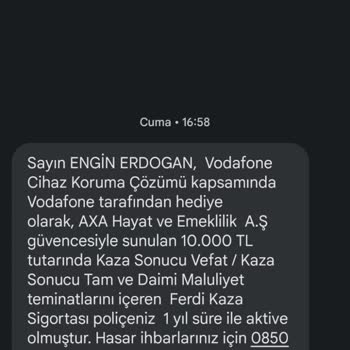Axa Sigortadan Gelen Hediye SMS