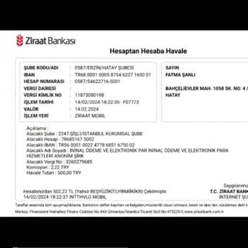 Param Hesabım Yerine İninal Şirkete Gitti