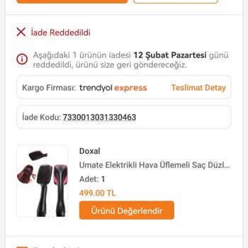 Trendyol İademi Kabul Etmiyor