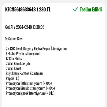 KFC Gel-al Üzerinden Yaşanan Mağdurluk