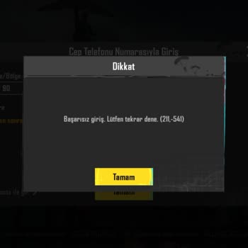 PUBG (Pubgmobile.com) 211-541 Başarısı Giriş