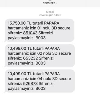 P****a Kredi Kartımdan Çekilen Para