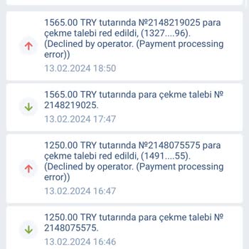 1xbet Paramı Operatör Tarafından Red