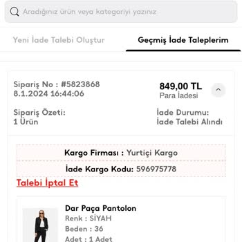 Chima Siyah Pantolon Boya Bıraktı