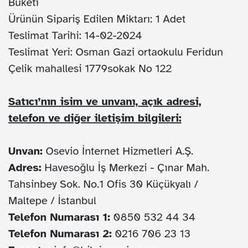 Osevio.com Sevgililer Günü Sipariş Hayal Kırıklığı