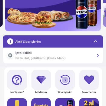Getir, Burger King, Pizza Hut Siparişlerin İptal Edilmesi