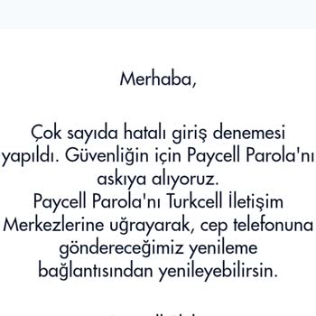 Turkcell Paycell Hesap Bloke Oldu