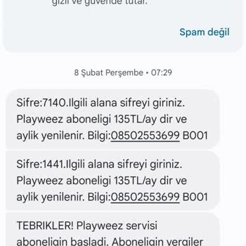 3699 Playweez Abonelik Yapması