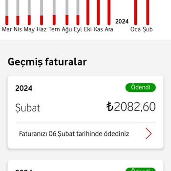 Vodafone Hattıma Yüksek Miktarda Fatura Bedelleri