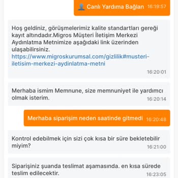 Migros Siparişimi Teslim Etmedi