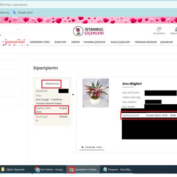 İstanbulcicekleri.com Sevgililer Gününde Beni Mahcup Bıraktı
