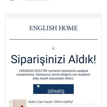 English Home'dan Alınan Karafın Kaybolan Kargo Macerası