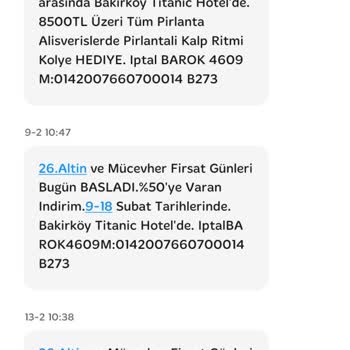 Barok Diamond Sürekli Gelen SMS'LER