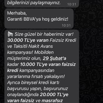 Garanti BBVA 10 Bin Tl 0 Faizli Kredi