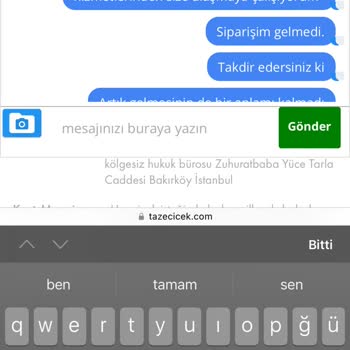Taze Çiçek Siparişim Teslim Edilmedi