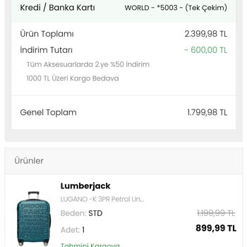 Lumberjack Yanlış Ürün Gönderimi