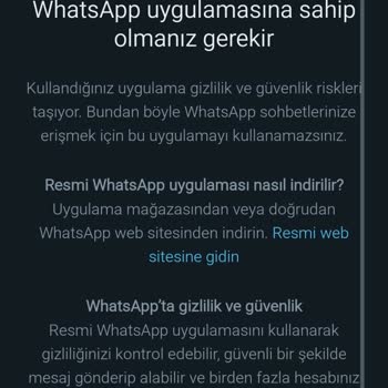 WhatsApp Resmi WhatsApp Hatası
