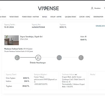 Vivense Den 1 Ay Önce Aldığım Sandalyeler Teslim Edilmedi.