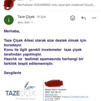 Taze Çiçek (tazecicek.com) 14 Şubat Hayal Kırıklığı: Çürük Çiçekler Ve İlgisiz Servis