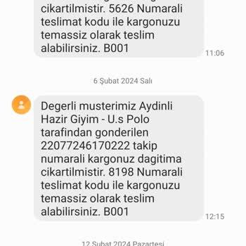 Sürat Kargo, Ulaşmadan İade Edilen Us Polo Siparişim