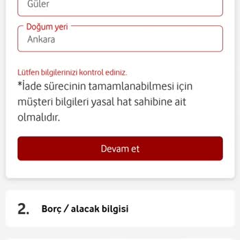 Vodafone Ücret İadesi IBAN Yazılacak Yer Yok.