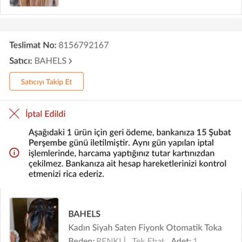 Trendyol İptal Edilen Ücret İadesi