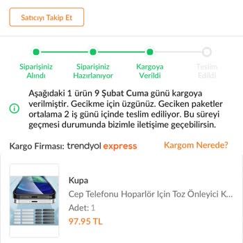 Trendyol Mağduriyet Kargo Süresi