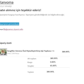 Kanvoma Kişiye Özel Yap-boz