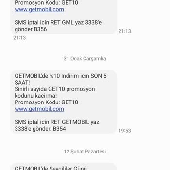 Getmobil İzinsiz Reklam SMS Leri