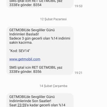 Getmobil İzinsiz Reklam SMS Leri