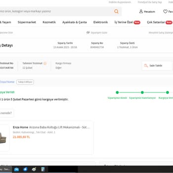 Enza Home Siparişin Akıbeti Belli Değil