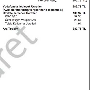 Vodafone Kabarık Fatura Göndermesi