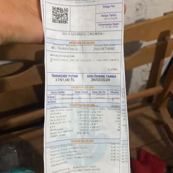 İSKİ Su Faturası 3741 TL Geldi.