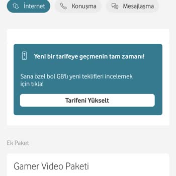 Vodafone Gamer Video Gamer Paket Hatası