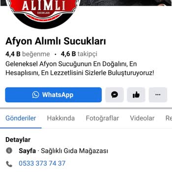 Afyon Doğal Kasap Sucuk Sağlıksız Sucuk Satışı
