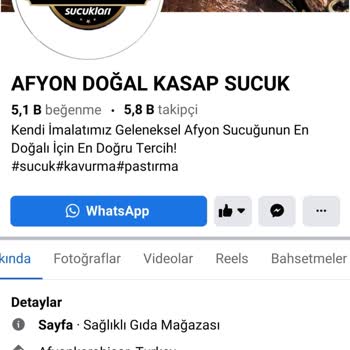 Afyon Doğal Kasap Sucuk Sağlıksız Sucuk Satışı