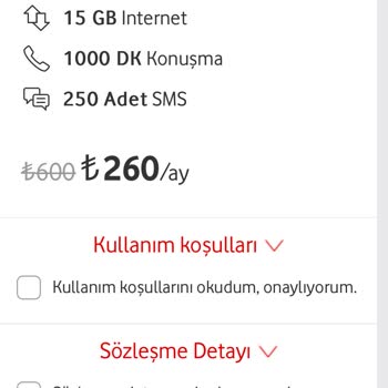Vodafone Müşteri Fiyat Farkı