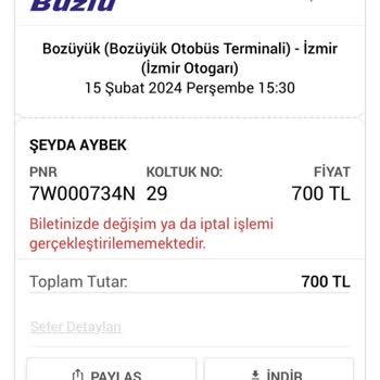 Obilet O. Bilet Buzlu Turizm Habersiz Otobüs Saati Değişikliği