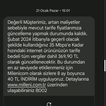 Millenicom Müşteri Hizmetlerine Bağlanılmıyor Ve İptal Talebimi Almıyorlar