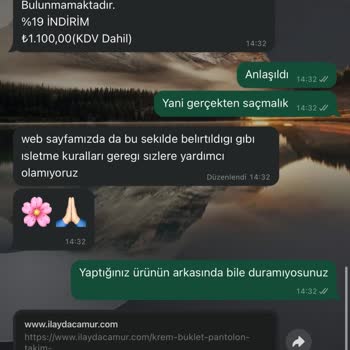 İlayda Çamur (Bi' Butik) İade Ve Değişim Kabul Etmemeleri