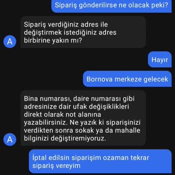 Getir Siparişi İptal Etmiyor